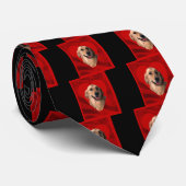 Golden Retriever Valentine Krawatte (Gerollt)