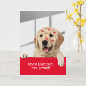 Golden Retriever Valentine Lipstick Karte (Gelbe Blume)