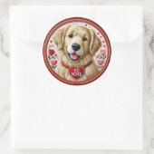 Golden Retriever Valentine Sticker Art (Tasche)