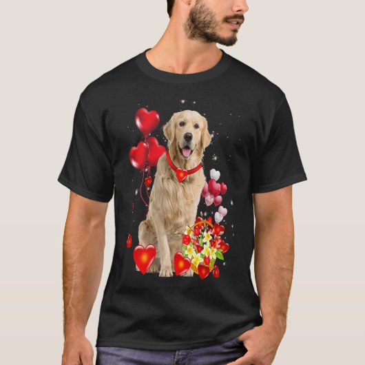 Golden Retriever Valentines Day Shirt Funny Dog (Vorderseite)