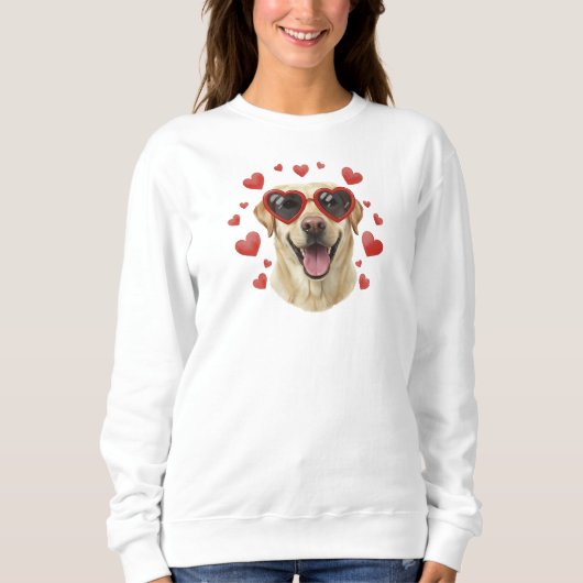 Golden Retriever Valentins-Ölgemälde-Hundeporträt Sweatshirt (Vorderseite)
