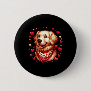 Golden Retriever Valentinsherzen Hund  Button