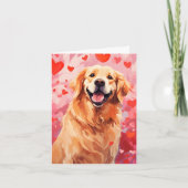 Golden Retriever Valentinstag Karte (Vorderseite)