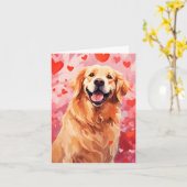 Golden Retriever Valentinstag Karte (Gelbe Blume)