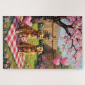 Golden Retriever Valentinstag Kunst Puzzle (Horizontal)