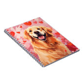 Golden Retriever Valentinstag Notizblock (Rechte Seite)