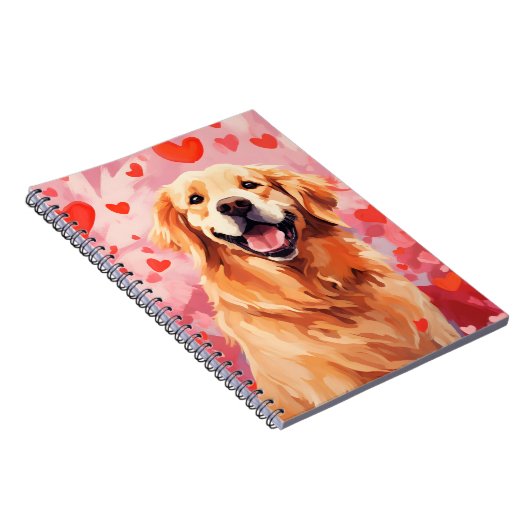 Golden Retriever Valentinstag Notizblock (Rechte Seite)