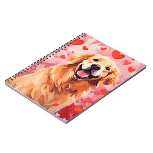 Golden Retriever Valentinstag Notizblock (Linke Seite)