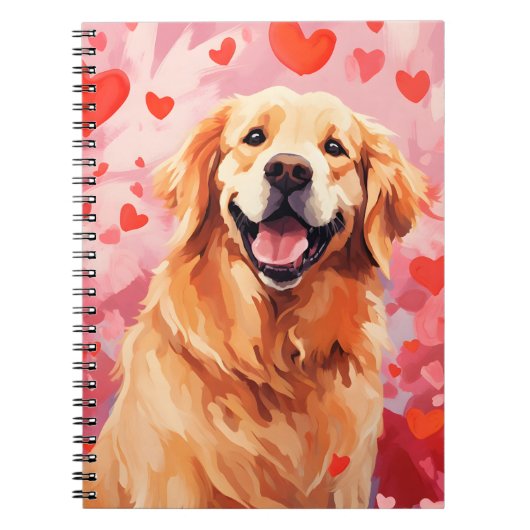 Golden Retriever Valentinstag Notizblock (Vorderseite)