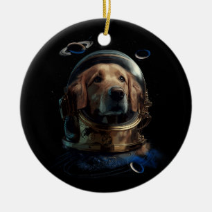 Golden Retriever Vater Astronaut Helmet Dog Astron Keramik Ornament