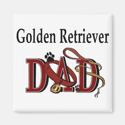 Golden Retriever Vater Geschenke Magnet (Vorne)