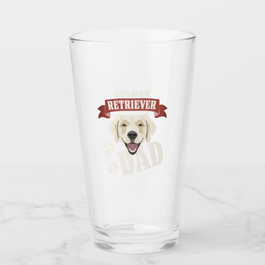 Golden Retriever Vater, Hund Vater Glas (Vorderseite)