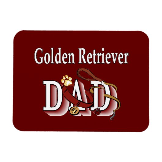 Golden Retriever Vater Magnet (Horizontal)