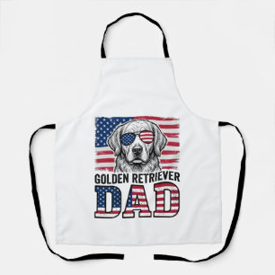 Golden Retriever Vater Patriotisches Vintage-Hunde Schürze