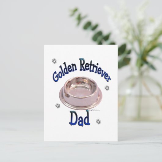 Golden Retriever Vater Postkarte (Stehend Vorderseite)