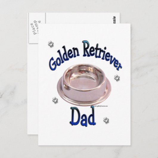 Golden Retriever Vater Postkarte (Vorne/Hinten)