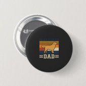 Golden Retriever Vater Retro Hund Button (Vorne & Hinten)