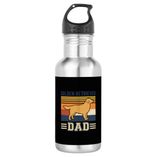 Golden Retriever Vater Retro Hund Edelstahlflasche