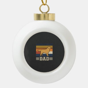 Golden Retriever Vater Retro Hund Keramik Kugel-Ornament