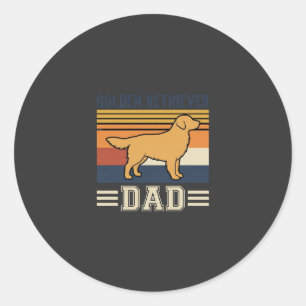 Golden Retriever Vater Retro Hund Runder Aufkleber