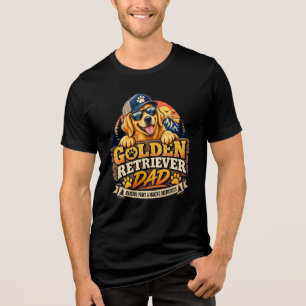 Golden Retriever Vater Retro Vintage Sonnenunterga Tri-Blend Shirt