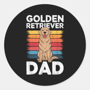 Golden Retriever Vater Shirt Men Daddy Dog Lover F Runder Aufkleber
