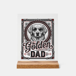 Golden Retriever Vater Vintage Engraving Design_1 Acrylschild