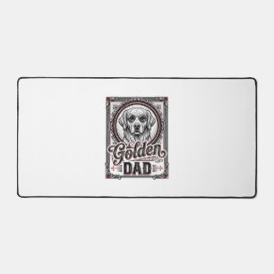 Golden Retriever Vater Vintage Engraving Design_1 Schreibtischunterlage