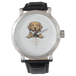 Golden Retriever Vater Vintage Gravur Armbanduhr