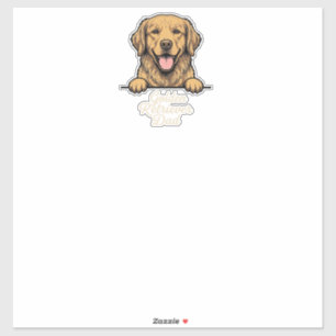 Golden Retriever Vater Vintage Gravur Aufkleber