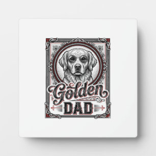 Golden Retriever Vater Vintage Gravur Design_1 Fotoplatte
