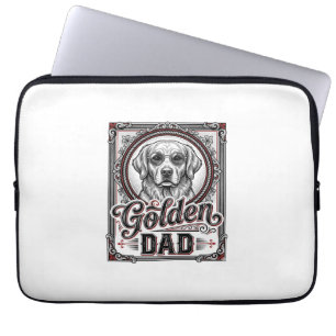 Golden Retriever Vater Vintage Gravur Design_1 Laptopschutzhülle