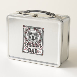 Golden Retriever Vater Vintage Gravur Design_1 Metall Brotdose