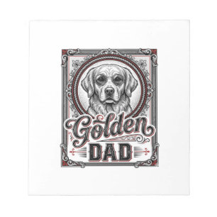 Golden Retriever Vater Vintage Gravur Design_1 Notizblock