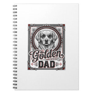 Golden Retriever Vater Vintage Gravur Design_1 Notizblock