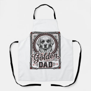 Golden Retriever Vater Vintage Gravur Design_1 Schürze