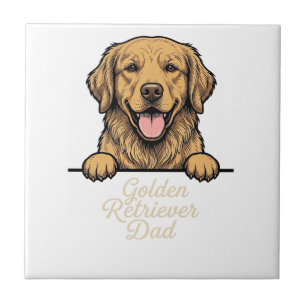 Golden Retriever Vater Vintage Gravur Fliese