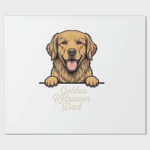 Golden Retriever Vater Vintage Gravur Geschenkpapier