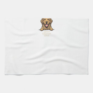 Golden Retriever Vater Vintage Gravur Geschirrtuch
