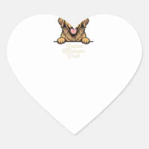 Golden Retriever Vater Vintage Gravur Herz-Aufkleber