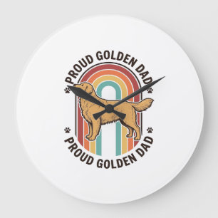 Golden Retriever Vater Vintage Gravur Hunde Liebha Große Wanduhr