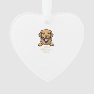 Golden Retriever Vater Vintage Gravur Ornament