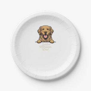 Golden Retriever Vater Vintage Gravur Pappteller