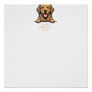 Golden Retriever Vater Vintage Gravur Poster