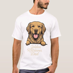 Golden Retriever Vater Vintage Gravur T-Shirt