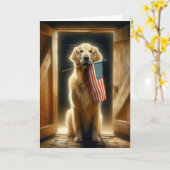 Golden Retriever Vatertag Karte (Gelbe Blume)