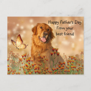Golden Retriever Vatertag Postkarte