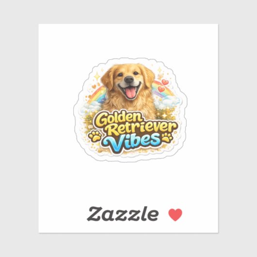 Golden Retriever Vibes Aufkleber (Blatt)