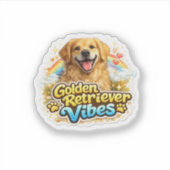 Golden Retriever Vibes Aufkleber (Vorderseite)