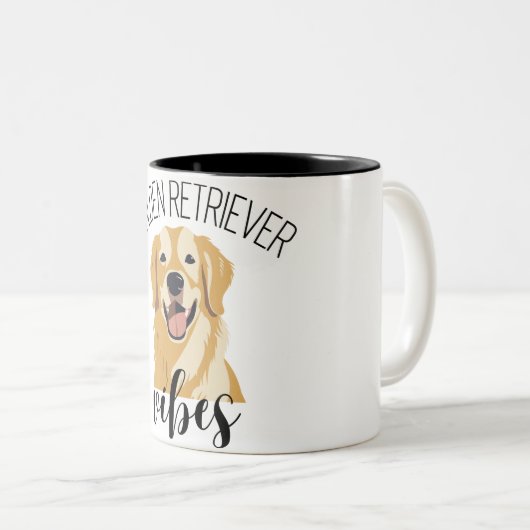 Golden Retriever Vibes Niedlich Funny Coffee Tasse (VorderseiteRechts)